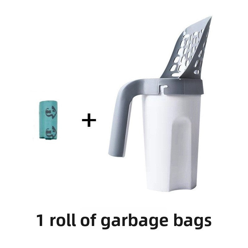 All-in-one cat litter scoop