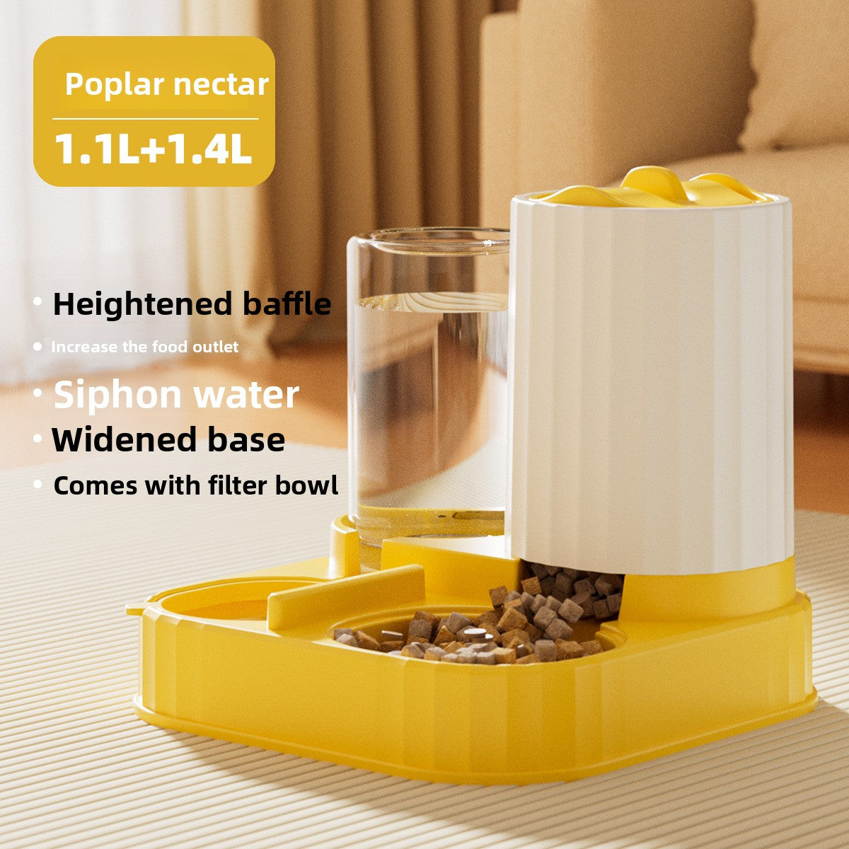 Pet Feeding Bowl with Water Dispenser