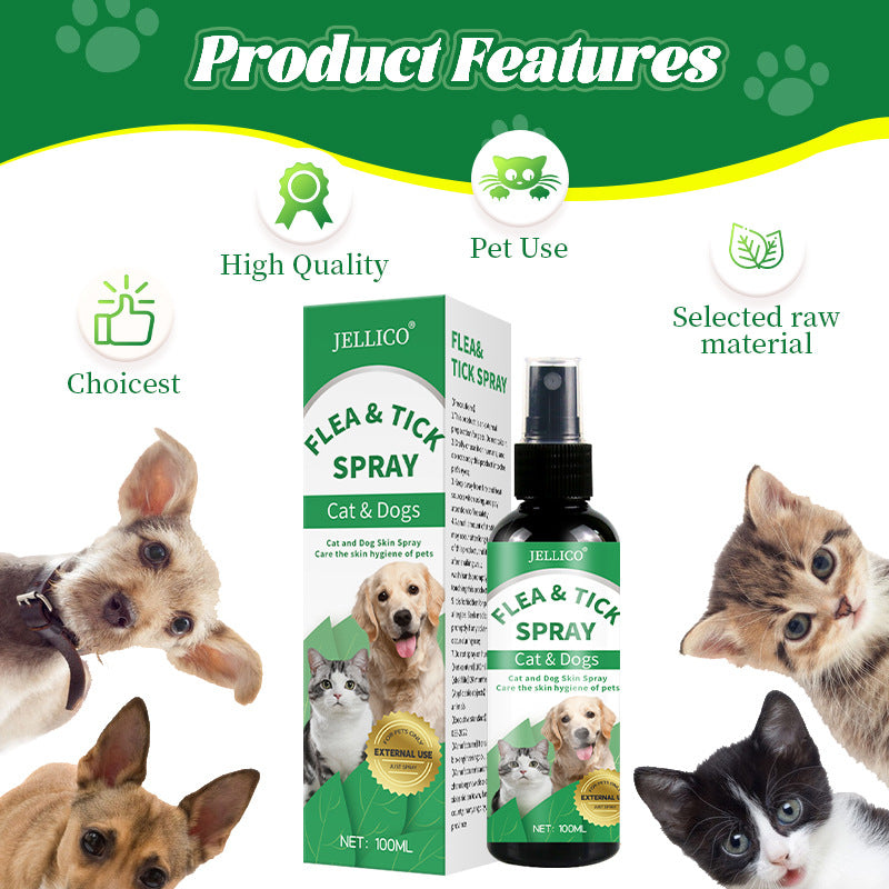 Pet Tick Repellent Spray for Cats and Dogs