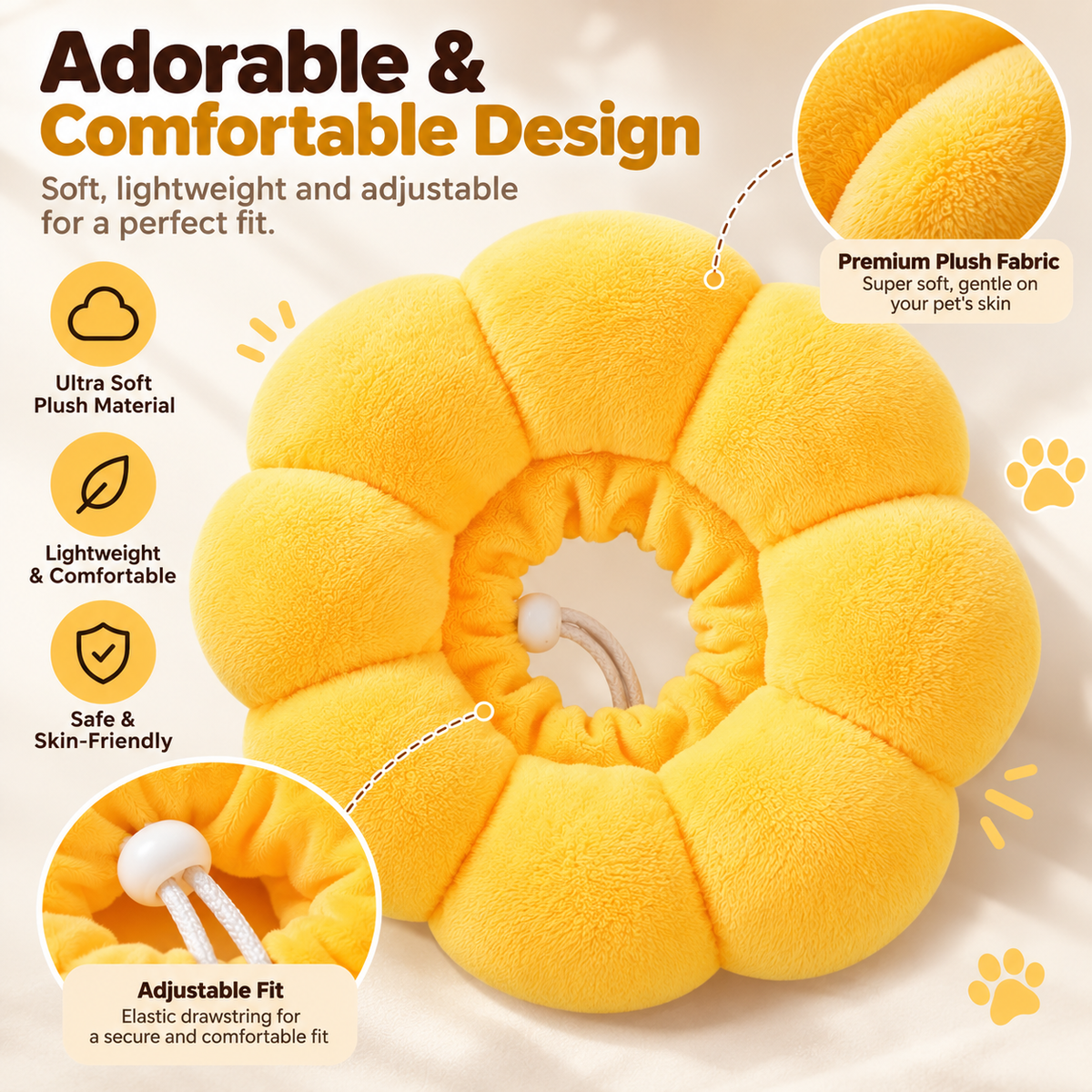 Sunflower Elizabeth Cat Spay Collar - Prevents Cats from Licking