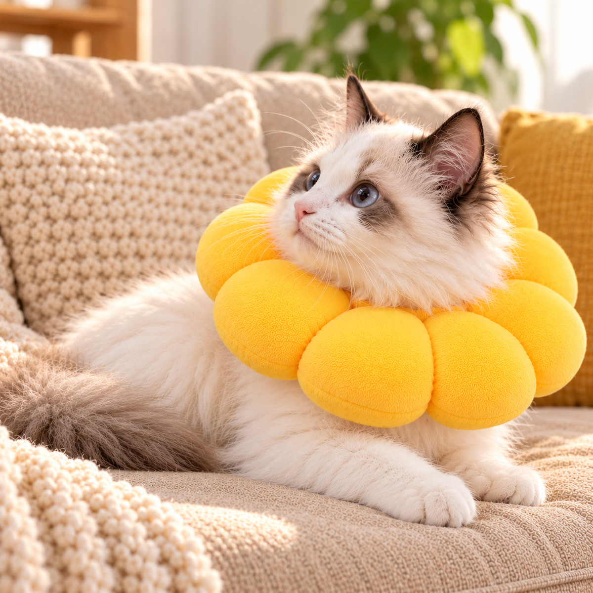 Sunflower Elizabeth Cat Spay Collar - Prevents Cats from Licking