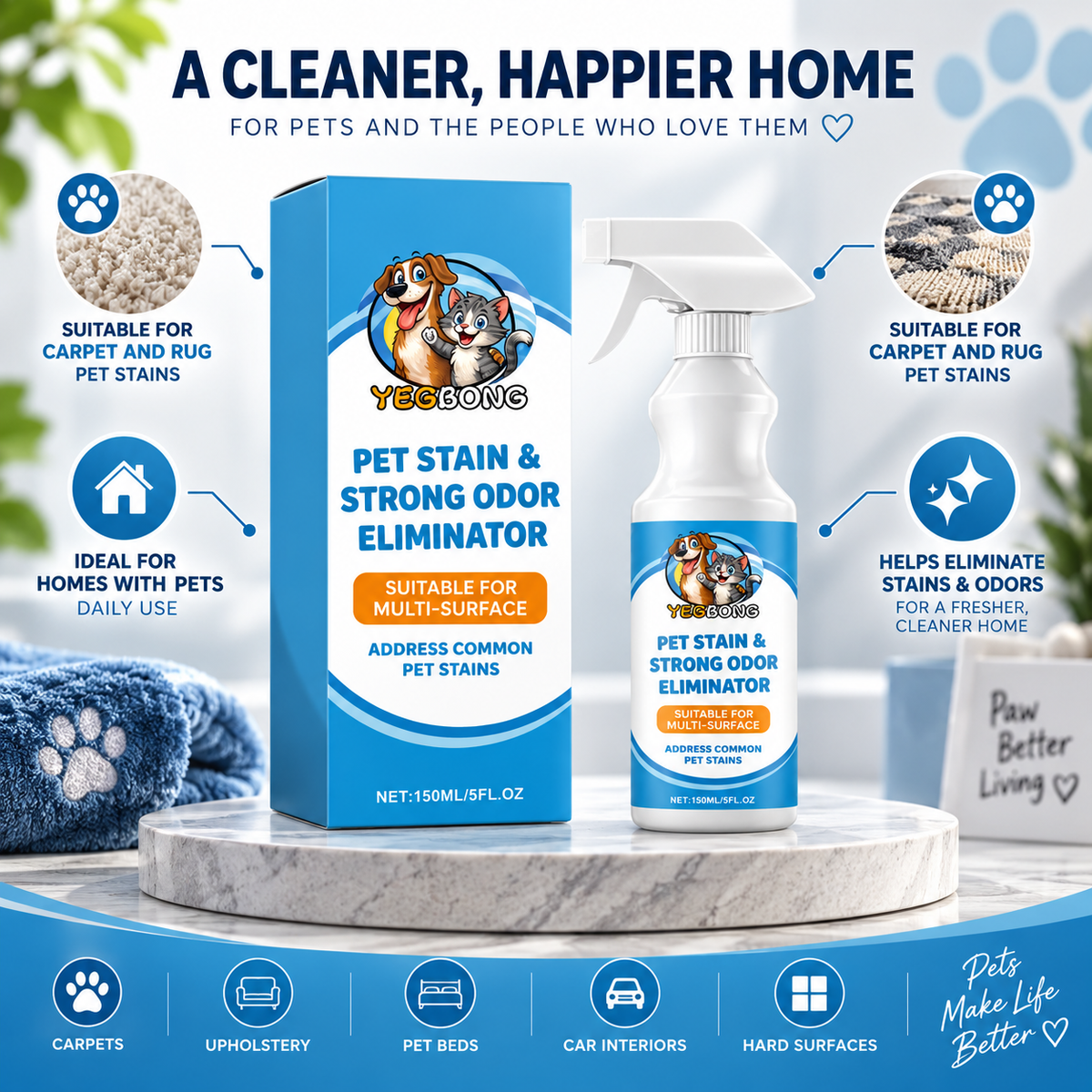 Pet Stain Cleaner and Odor Eliminator