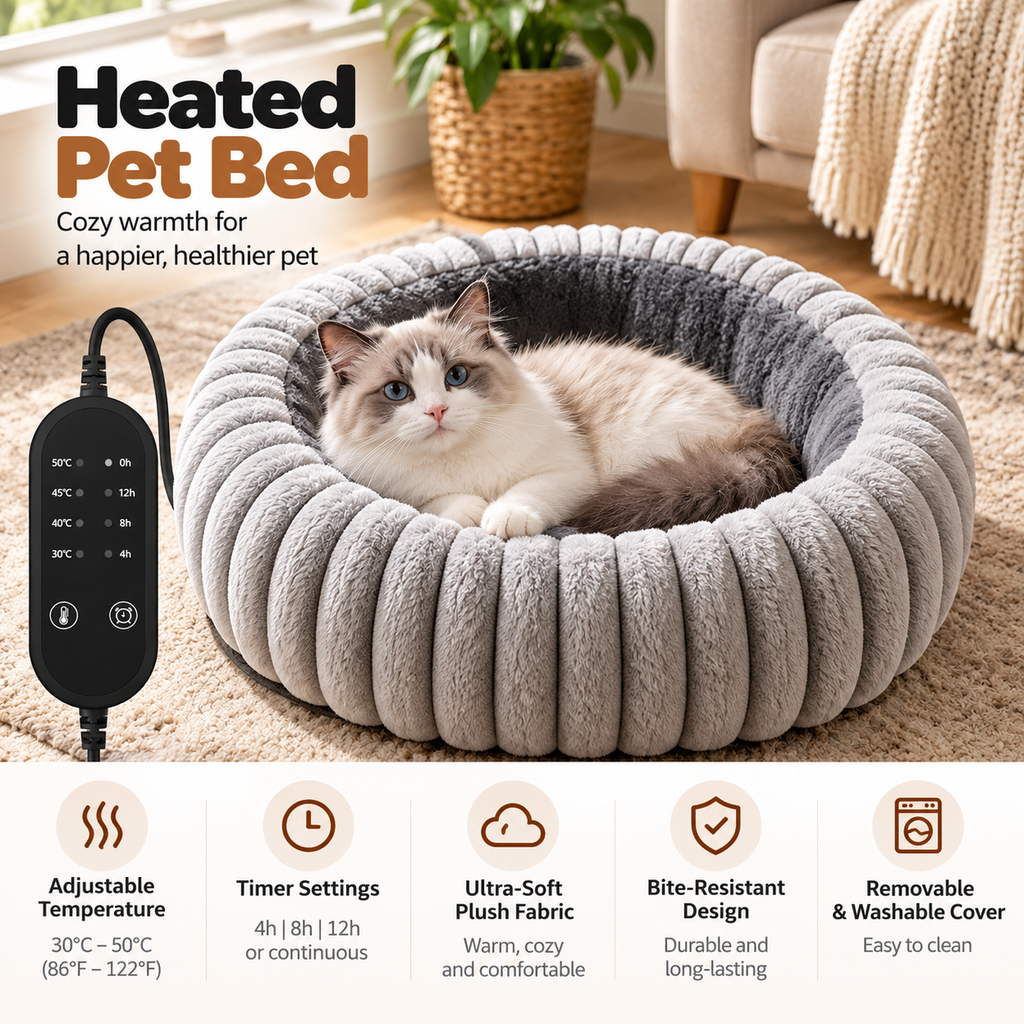 Bofeng- Remote Control Heated Pet Bed for Cats Dogs