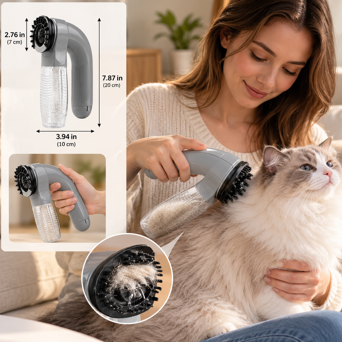 Portable Electric Pet Hair Vacuum Cleaner