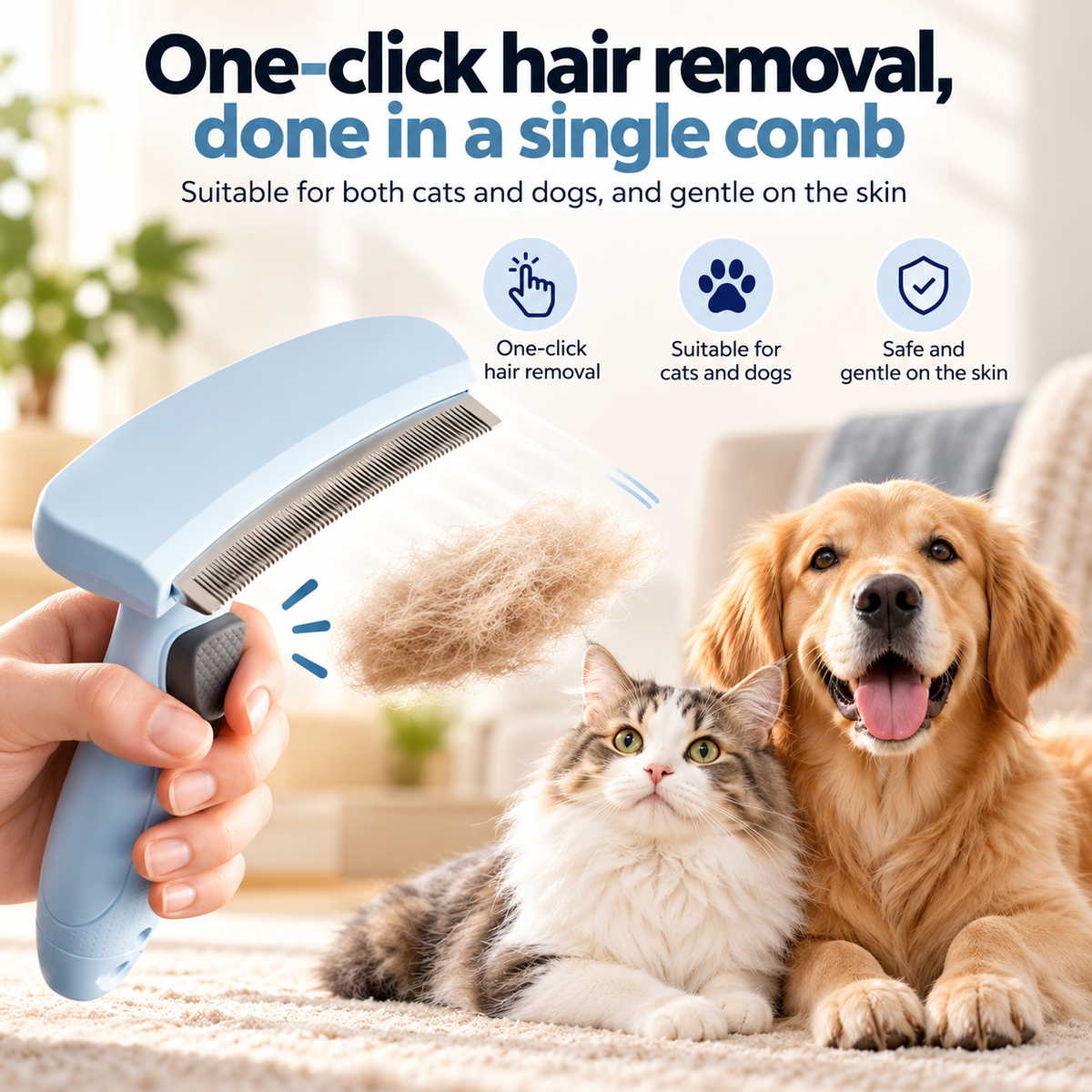 Pet Grooming Comb for Cats and Dogs