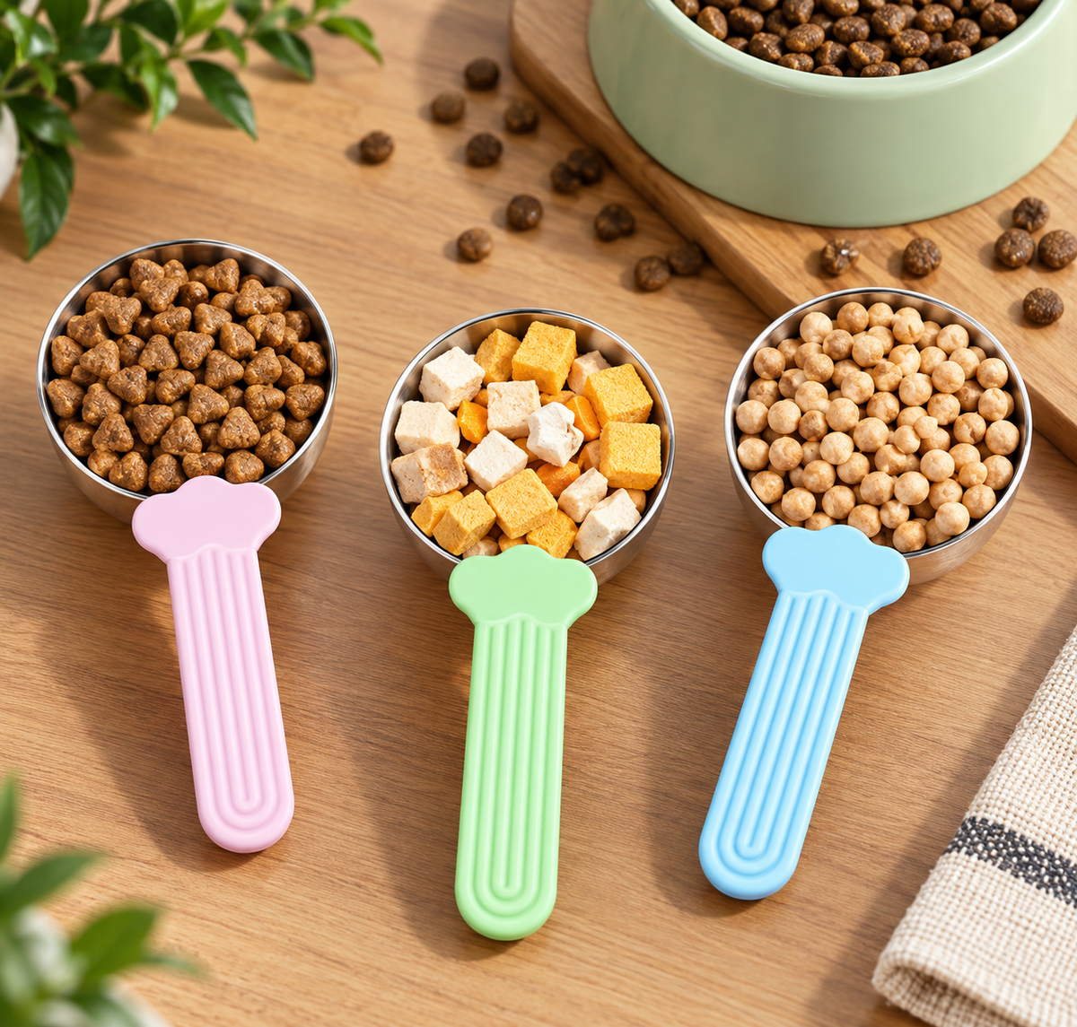 Pet Food Scoop with Scale and Clip