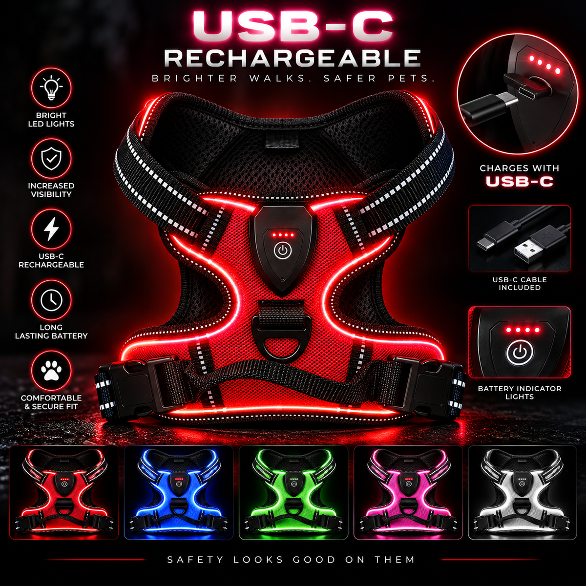 Adjustable LED Pet Vest