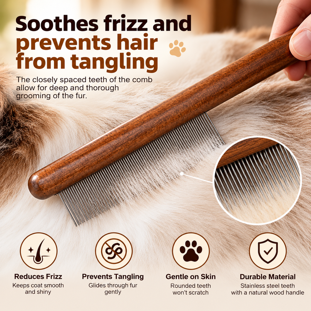 Premium Vintage Pet Grooming Comb for Cats and Dogs