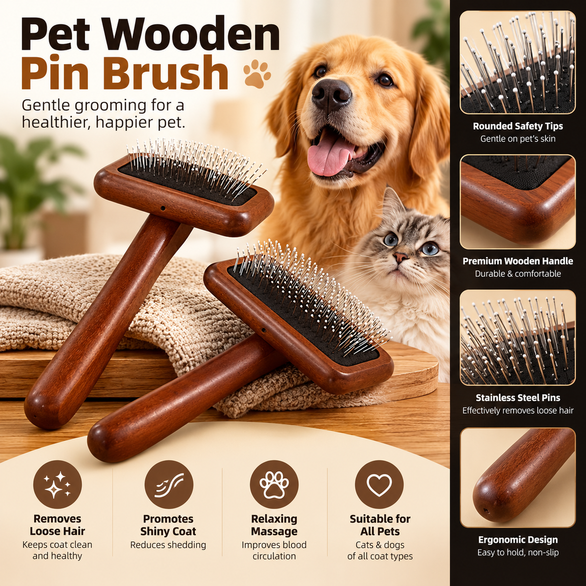 Hartley Teddy Premium Dog Hair Removal Comb